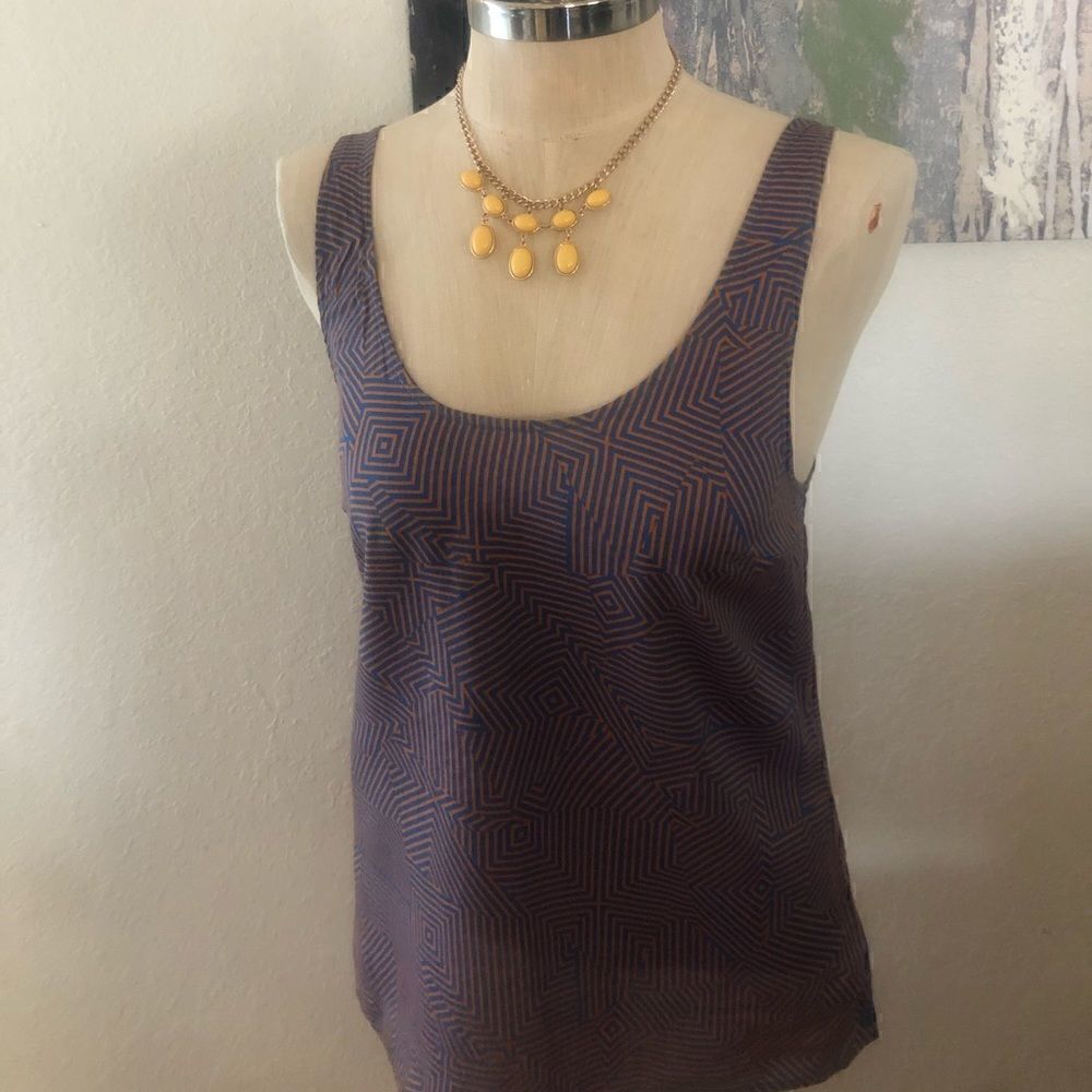 VOLCOM Blue/Mustard Yellow Tank Top Shirt
